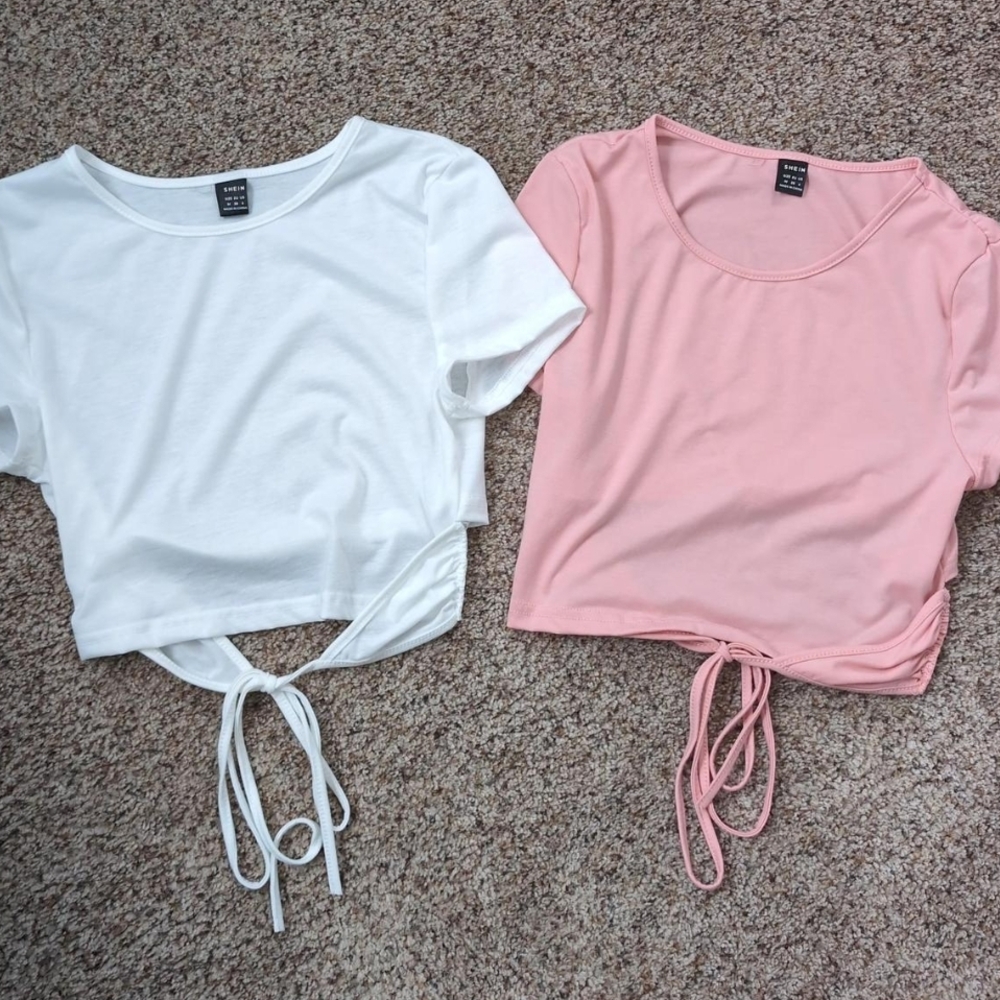 SHEIN Tie Back Cropped Tops